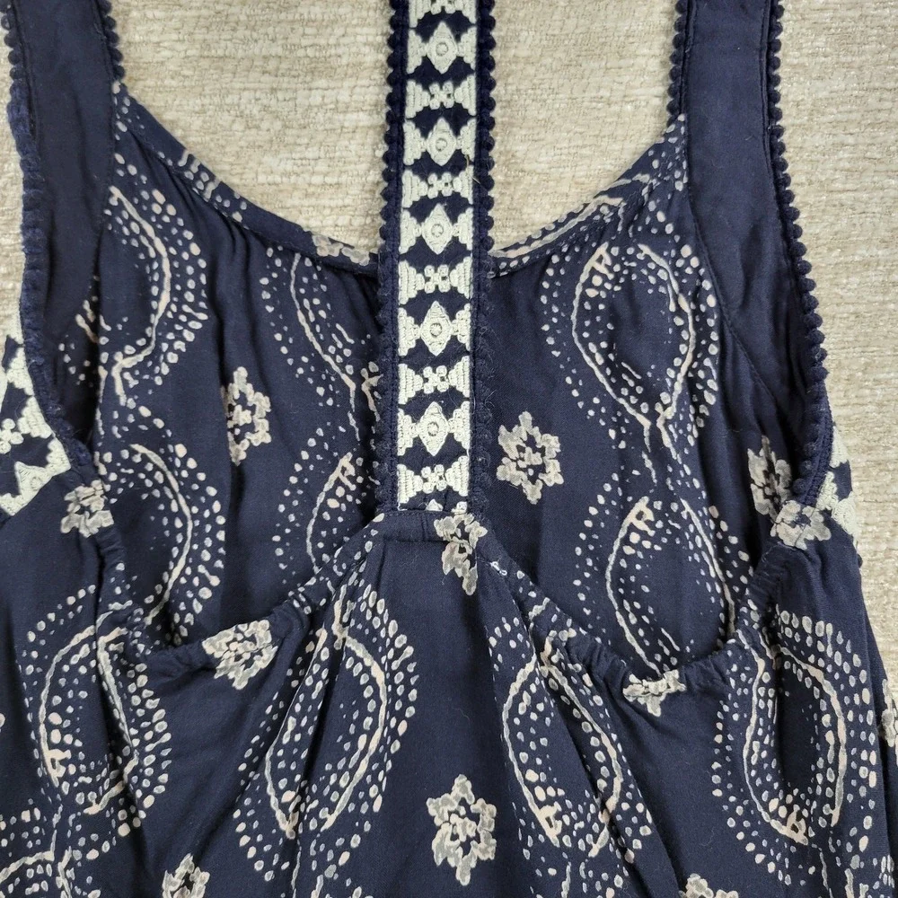 Abercrombie & Fitch Maxi Dress Womens XS Navy Racerback Tiered Empire Babydoll